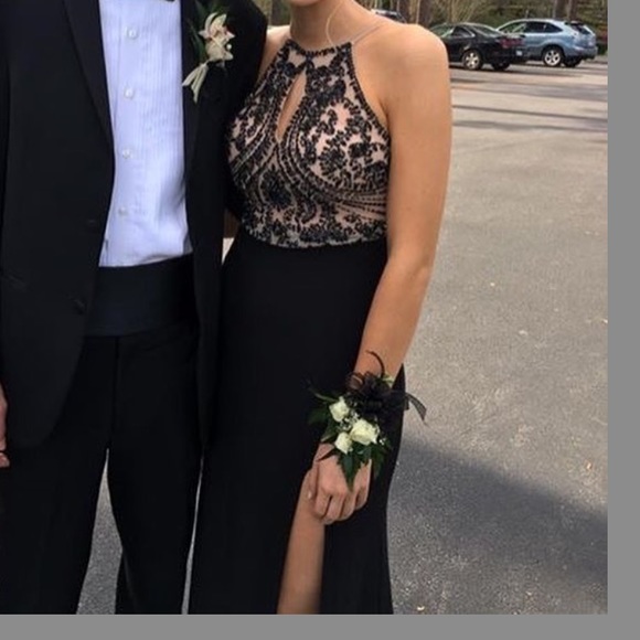 Black Prom Dress with Beading - Picture 3 of 5